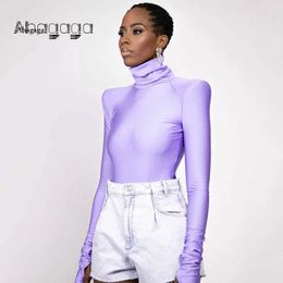 Tute da donna Rompers Ahagaga Loungewear Long Slve Fitness Rompers Women Stuitsuits Sexy Office Lady Fashion Body One Piece femminile Tops Y240515
