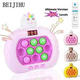 Decompression Toy 999 Level Electronic Pop Quick Push Game Console Suitable for Adult and Children Toys Anti Pressure Sensor Bubble Fidget Gifts WX