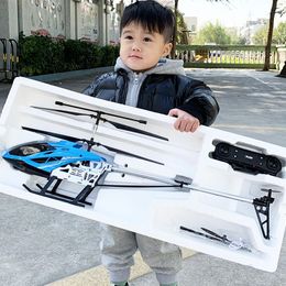 80cm Large Remotecontrolled Helicopter Antifalling RC UAV Durable Charging Model Toy Outdoor Aircraft Childrens Birthday Gift 240516