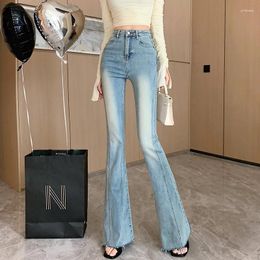 Women's Jeans Women's Vintage Blue Flare Spring Summer High Waist Slim Boot Cut Denim Pants Lady Streetwear Skinny