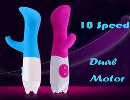10 Speeds Dual Vibration Clitoris Stimulation Vibrator G Spot Vibrating AV Stick Sex Toys for Woman Adult Products2704923