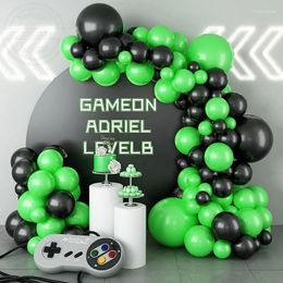 Party Decoration 87Pcs Video Game Balloon Garland Arch Kit Black Green Latex Balloons For Kids Boy Gaming Gamer Fan Birthday Decorations