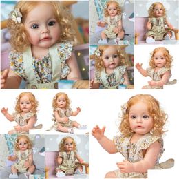 Dolls 55Cm Reborn Toddler Girl Princess Sue-Sue Fl Body Sile Baby Hand-Detailed Paiting Rooted Hair Bath Toy For Girls 220720 Drop Del Dhsnz