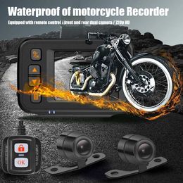 Sports Action Video Cameras SE30 motorcycle driving recorder with 2inch front and rear cameras displaying motorcycle DVR system and Gsensor parking monitor J24051