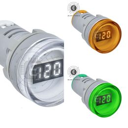 New DIY Mini Digital Voltmeter 22mm Round AC 60-500V Volt Voltage Tester Metre Monitor Power LED Indicator Pilot Lamp Light Display