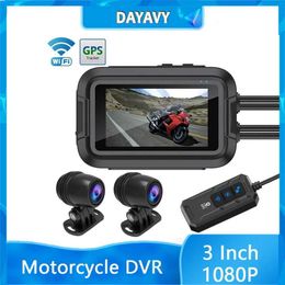 Sports Action Video Cameras 2lens 1080P motorcycle DVR 3inch IPS waterproof motor camera WiFi GPS driving recorder front and rear drive video recorder black box J240