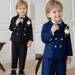 Suits Children Formal Ceremony Tuxedo Dress Teenager Kids Photograph Blazer Evening Party Performance Costume Boys Suit For Wedding Y240516