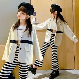 Jackets Girls Spring And Autumn Suit Jacket Children Loose Casual Top Fashion Patchwork Cardigan 4.5.6.7.8.9.10.11.12. At The