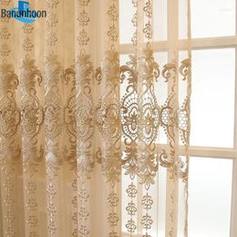Curtain European Royal Hollow-out Embroidery Tulle Curtains For Bedroom Window Screen Villa Living Room Balcony Luxury Sheer Drapes