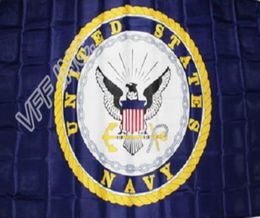 Blue US Navy Crest Seal Emblem Flag 3ft x 5ft Polyester Banner Flying 150 90cm Custom outdoor AF392599306