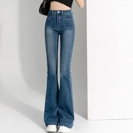 Women's Jeans Women Vintage Flare 2024 Spring High Waist Stretch Slim Denim Pants S520