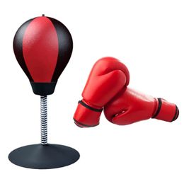 PU Desktop Boxing Ball Stress Relief Fighting Speed Reflex Training Punch Muay Tai MMA Exercise Family Sports Equipment 240506