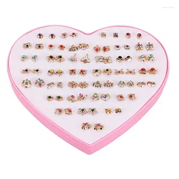 Stud Earrings 36Pairs Women Girls Crystal Diamante Flower Ear Studs Jewelry Set