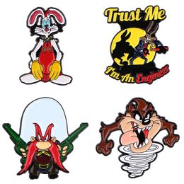 Funny animal bunny enamel pin Cute Anime Movies Games Hard Enamel Pins Collect Metal Cartoon Brooch Backpack Hat Bag Collar Lapel Badges