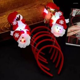 Party Decoration 20pcs Adult Kids Light Up Christmas Headband Santa Hat Tree Bow Hair Hoop LED Headwear Reindeer Antler Xmas Holiday Gift