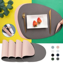 Table Mats Irregular Leather Placemat And Set Oil-proof Pads Home Decoration Coffee Bowl Plate Household