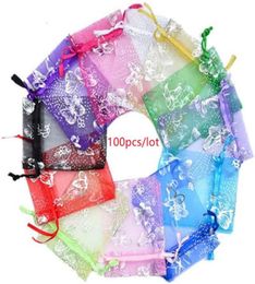 100pcs 11 Colors Jewelry Bag 1012 Cm Wedding Gift Organza Packaging Display Pouches Wrap5138938