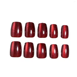 False Nails Woman Nail Art Red Style Full Cover Removable Squoval For Women Manicure Decoration