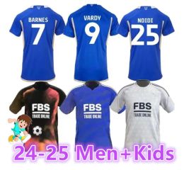 24 25 Leicester Soccer Jerseys BARNES Tielemans home away VARDY MADDISON IHEANACHO AYOZE NDIDI DAKA LOOKMAN City Home 2024 25 Vardy Football Uniforms Men Kdis Kit