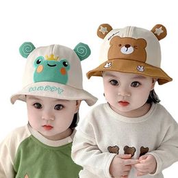 Caps Hats Baby boy sun hat childrens summer fisherman hat baby girl sun hat cute bear cartoon frog childrens bucket hat WX