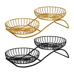 Kitchen Storage Metal Fruit Basket Organiser Trays For Countertop Snack Home Table Centrepieces Counter