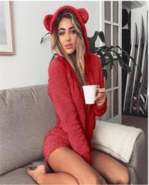 Winter Warm Onesies For Adults Women Warm Pajamas Fleece Hooded Animal Onesie Pyjamas Jumpsuit Sexy Sleepwear Plus size 5XL Y200422172195