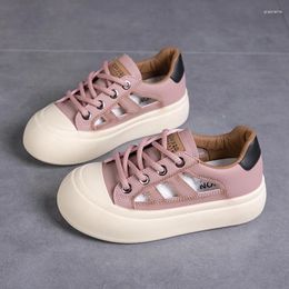 Casual Shoes Women's Fashion 5CM Thick Sole Height Increase Ladies Flat Skateboard Korean Style Female Walking Sneakers PU