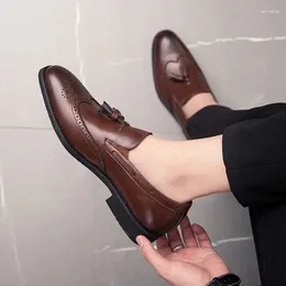 Dress Shoes Luxury Men Formal Black Brown Quality Fashion Versatile Block Office Business Comfortable Size 38-48 Shoe