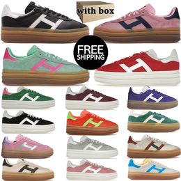 Free shipping With Box Bold designer woman shoes Thick soled casual red Glow Gum Velvet Womens Trainers og Vegan Cream Collegiate Green Jogging Sports Sneakers