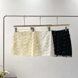 Skirts Korean Fashion Mini For Women 3D Butterfly Mesh Patchwork A-line High Waist Female Summer Elegant Skirt Dropship