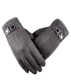 Men Touch Screen Gloves Autumn Winter Plus Cashmere Thick Warm Mittens Leather Fleece Lined Thermal Male Driving Glove Mitaine8851531