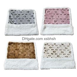 Kennels Pens Designer Dog Blankets Soft Luxury Pet Mats P Blanket For Sofa Bed Couch Sherpa Fleece Furniture Protector Er Small Do Dhreb