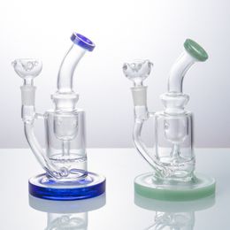 Healthy_Cigarette GB150 About 7.87 Inches Height Glass Water Bong Dab Rig Smoking Pipe 14mm Male Tobacco Dome Glass Bowl Colorful Recycle Airflow Bubbler Bongs