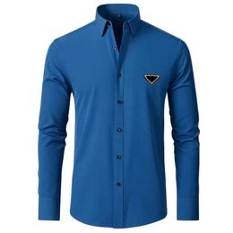 Designer Men's Casual Shirt Premium Designer Business T-Shirt Classic Long Sleeve Shirt Solid Colour Alphabet Spring Autumn S-5XL 18