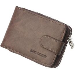 Wallets Baellerry Card Holder Wallet For Men Short Zipper Multi Slots Leather Coin Purse Male Small Cash Money Bag Walet 206r