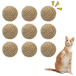 10 pezzi gatti che suonano palla interattiva interattiva sisal gatto graffiare palla crea suoni gatti giocattolo gattino giocattoli