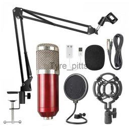 Microphones Microphones BM800 Professional Microphone Wired Capacitive Microphone Set Vocal Recording Radio Broadcasting Karaoke Mic Kits L24