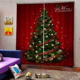 Curtain 100x140cm Christmas Curtains Set Children Room Window Waterproof 2Panels Drapes