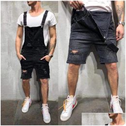 Mens Jeans Ripped Denim Pants Men Jean Jumpsuit Overalls Suspenders Bib Dungarees Streetwear Est Europe America Style Drop Delivery Dhzcr