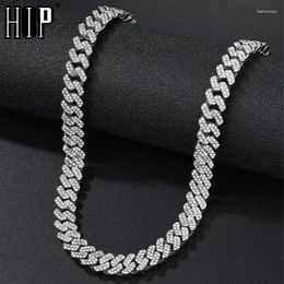 Chains HIP HOP 10MM Cuban Link Chain 2Row Iced Out Rapper Heavy Necklaces Bracelet For Men Women Choker Jewelry