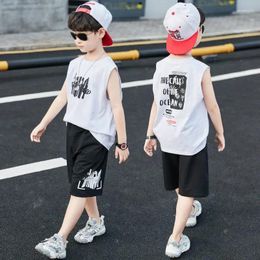 Clothing Sets 2024 Boy Clothes Basketball Uniform Suit Kids Outdoor Sportswear Sleeveless Vest Youth Shorts Baby