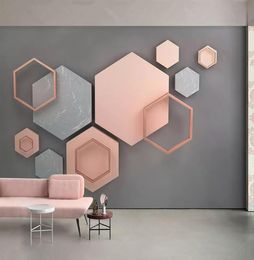 3D Stereo Geometric Mural Wallpaper Modern Simple Creative Art Wall Painting Living Room TV Background Decor2968703