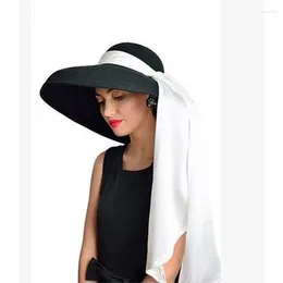 Berets Wool British Vintage Big Brim Top Hat Ladies Stage Shape Bow Ribbon Drooping Felt