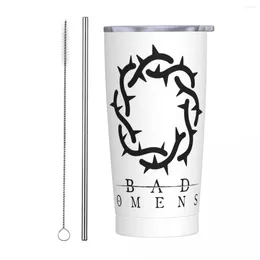 Tumblers Stainless Steel Tumbler B-Bad Omens Logo Coffee Mug American Metalcore Band Drinks Mugs Cup Travel Custom DIY Water Bottle