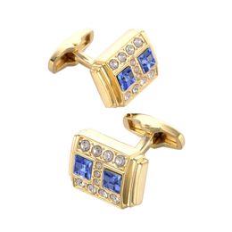 Cuff Links Jewellery French Shirt Cufflinks Mens Designer Brand Blue Crystal Cufflinks High Quality Luxury Wedding Guest Gifts