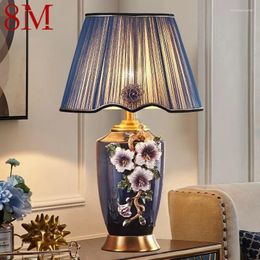 Table Lamps 8M Modern Ceramics Lamp LED Vintage Creative Luxury Brass Desk Light For Home Living Room Study Bedroom Bedside