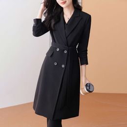 Tesco Senior Women's Suit Formal Ladies Long Blazer Temperament Business Suits Work Wear Office Uniform Pants Jacket Sets