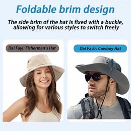 Berets Men's Sunshade Umbrella Large Brim Sun Hat Cycling Hiking Fishing Outdoor Fisherman Fashionable For Daily Use