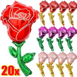 Party Decoration Rose Flower Balloons Mini Handhold Valentines Mother's Day Wedding Kid Gifts Baby Shower Supplies