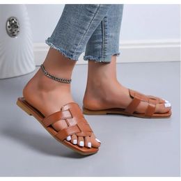 Summer Slippers Women Flat Luxury Outdoor Beach Flip Flops Female Sandals Trend Brand Design Slides Shoes Big Size 3543 240517